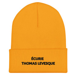 Bonnet Brodé Ecurie Thomas Levesque texte jaune/Noir