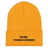 Bonnet Brodé Ecurie Thomas Levesque texte jaune/Noir