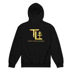 Sweat à capuche Prémium Floqué Ecurie Thomas Levesque Noir