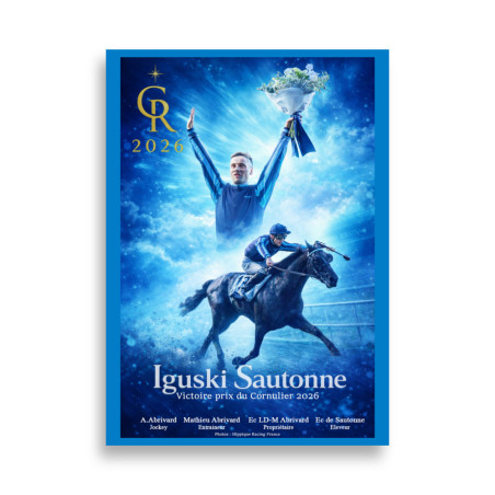 Poster 50X70 Mat Affiche Victoire prix  Cornulier 2026 Photos Hippique Racing France