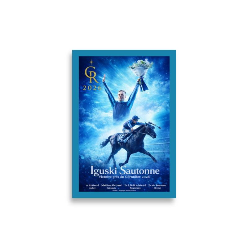 Poster 21X30 A4 Mat Affiche Victoire prix Cornulier 2026 Photos Hippique Racing France