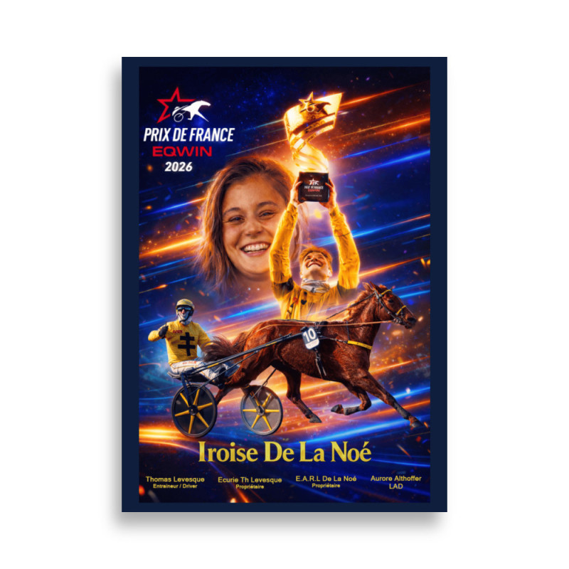 Poster Affiche Victoire Prix de France 2026 - photos course hippodrom…
