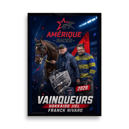 Poster 50X70 Affiche Victoire Prix D'Amérique 2026 - photos course hi…