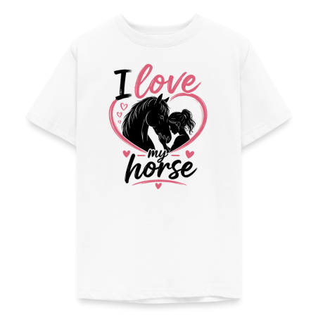 T-shirt Ado 9-14 Ans I love my horse (3 Coloris)